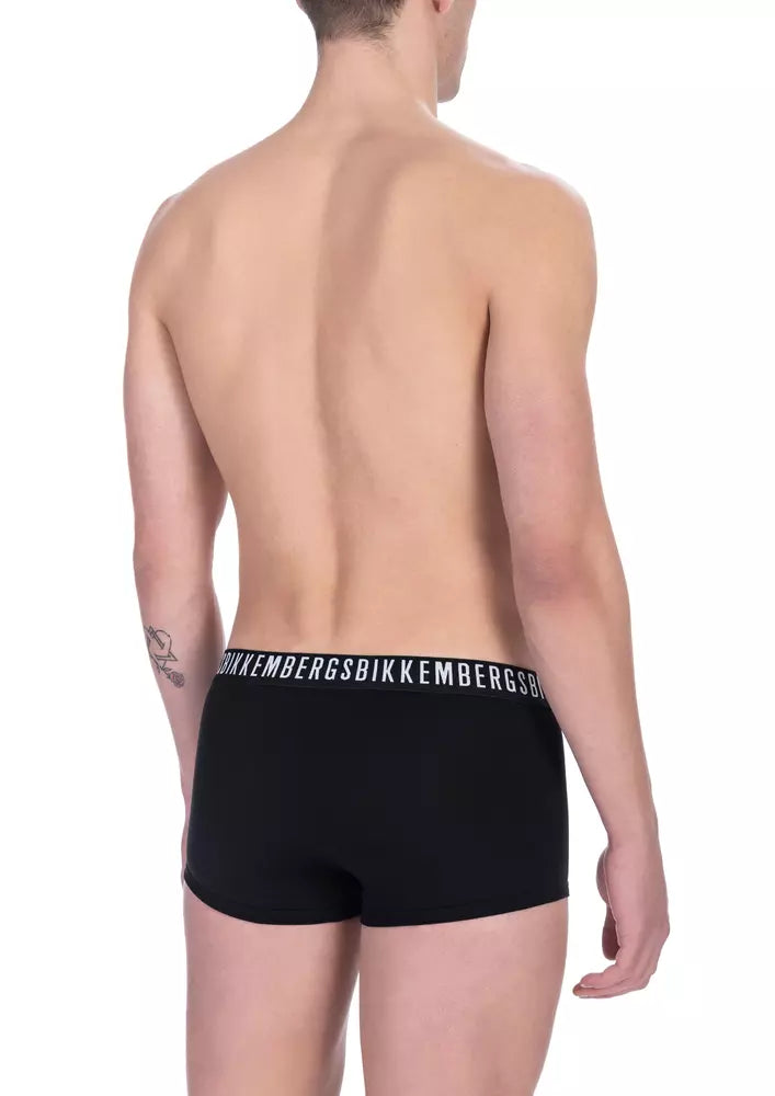 Black Cotton Men's Trunk Underwear Twin Pack