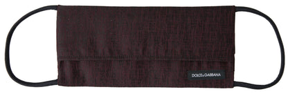 Maroon Pleated Elastic Ear Strap Face Mask