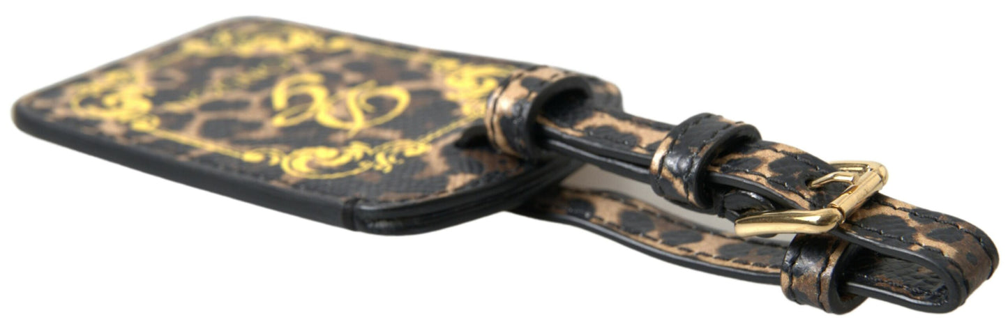 Multicolor Leopard Dauphine Leather DG Logo Luggage Tag