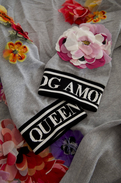 Gray DG Amore Queen Floral Pullover Sweater