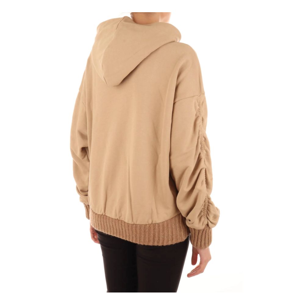Brown Cotton Women Hoodie