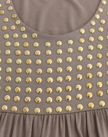 Khaki studded sheath dress