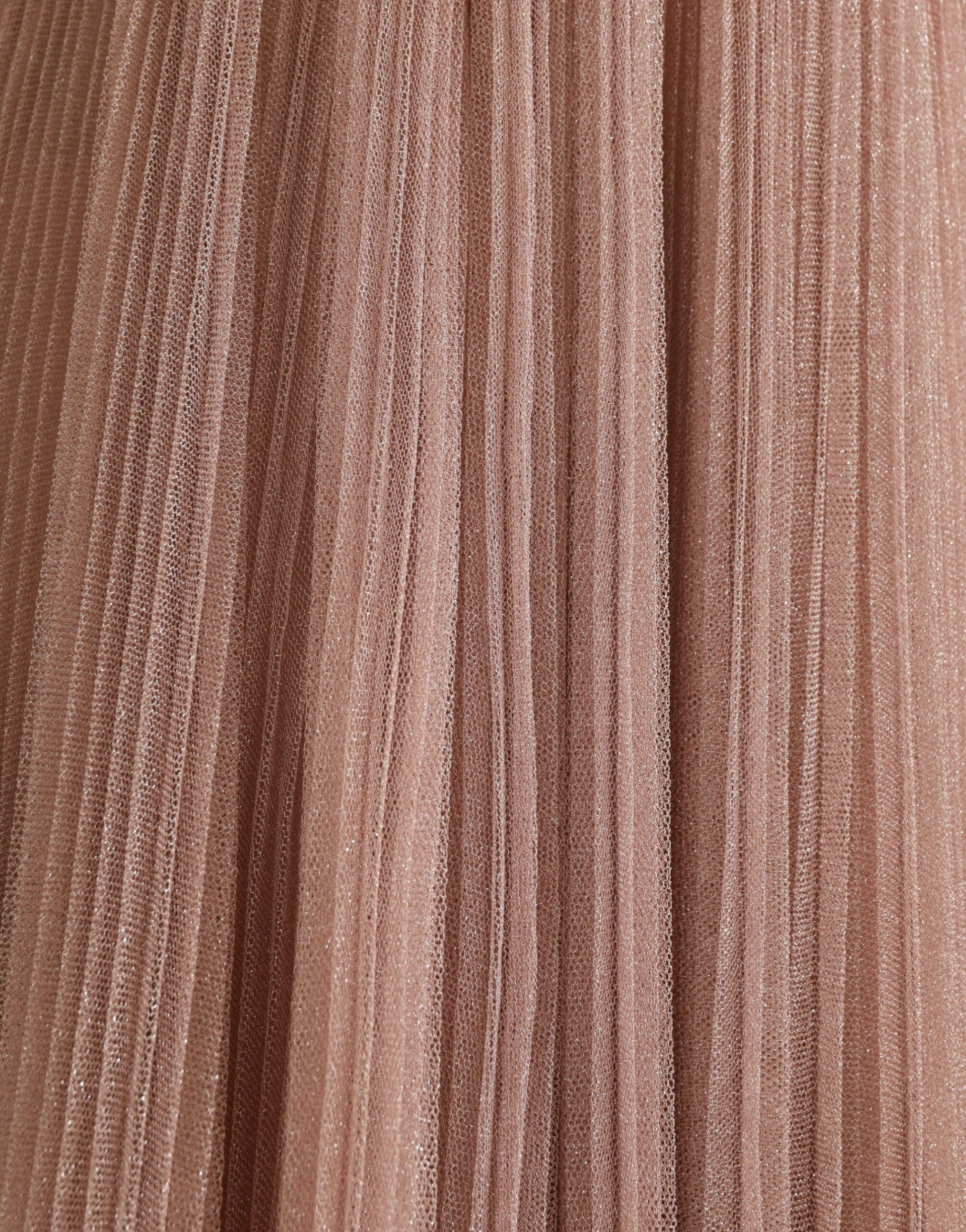 Pink One Shoulder Pleated Lame Tulle Dress