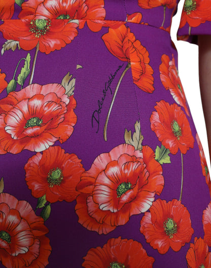 Multicolor Floral Poppy Print Sheath Dress