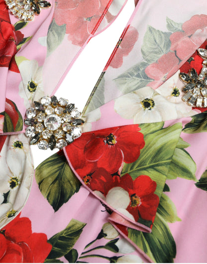 Multicolor Floral Crystal Embellished A-line Dress