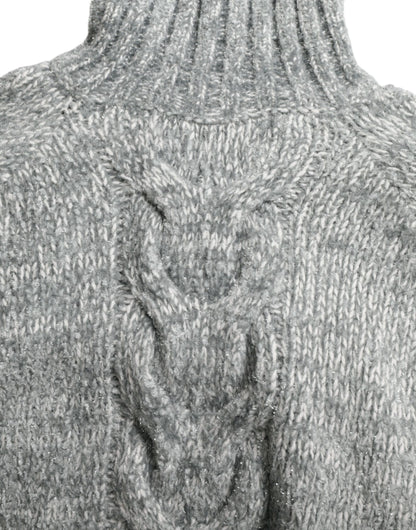 Gray Cashmere Turtle Neck Pullover Sweater