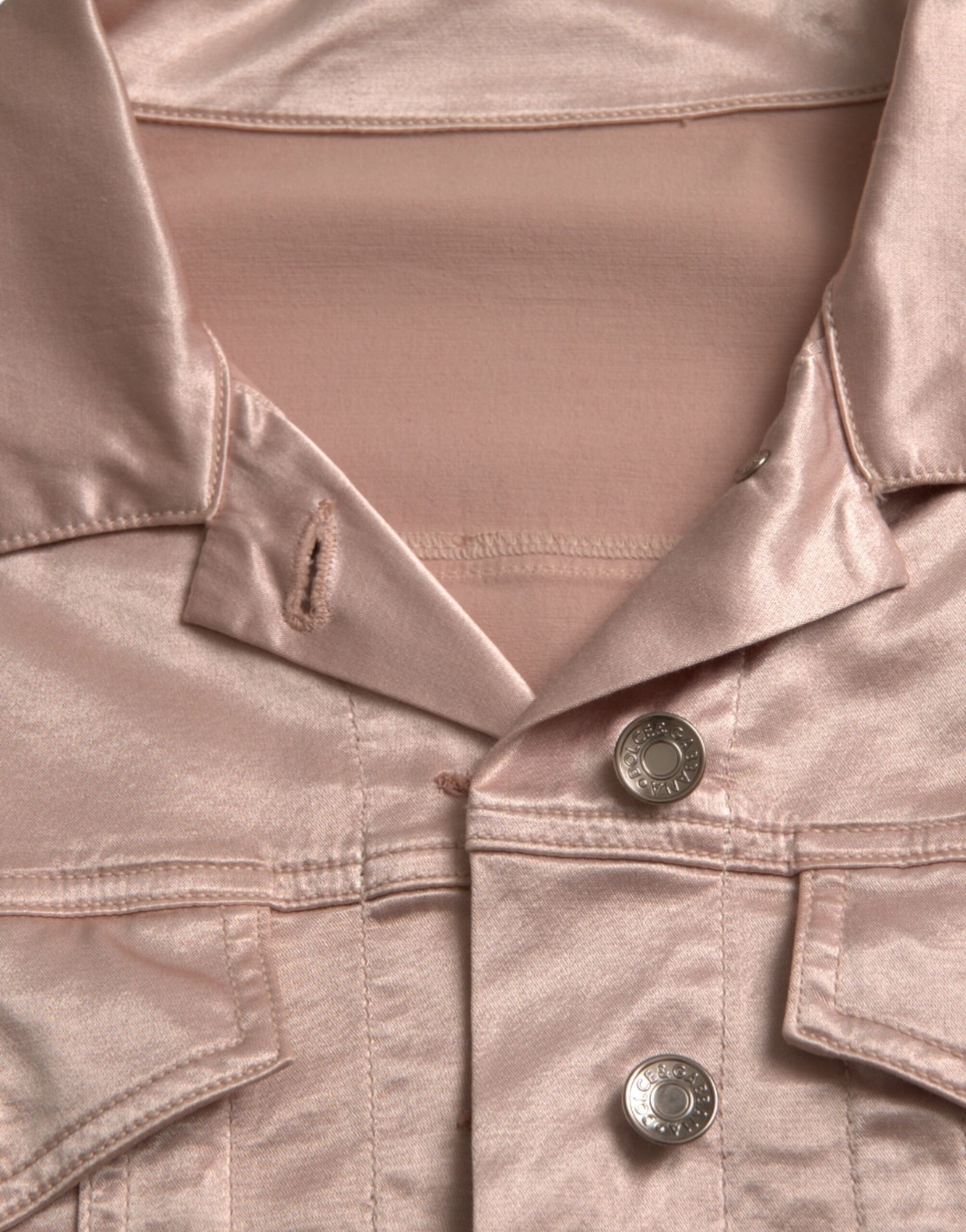 Pink Cotton Stretch Collared Cropped Jacket