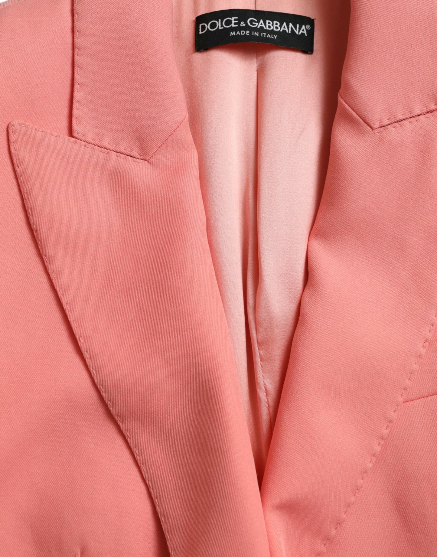Pink Polyester Single Breasted Blazer Jacket