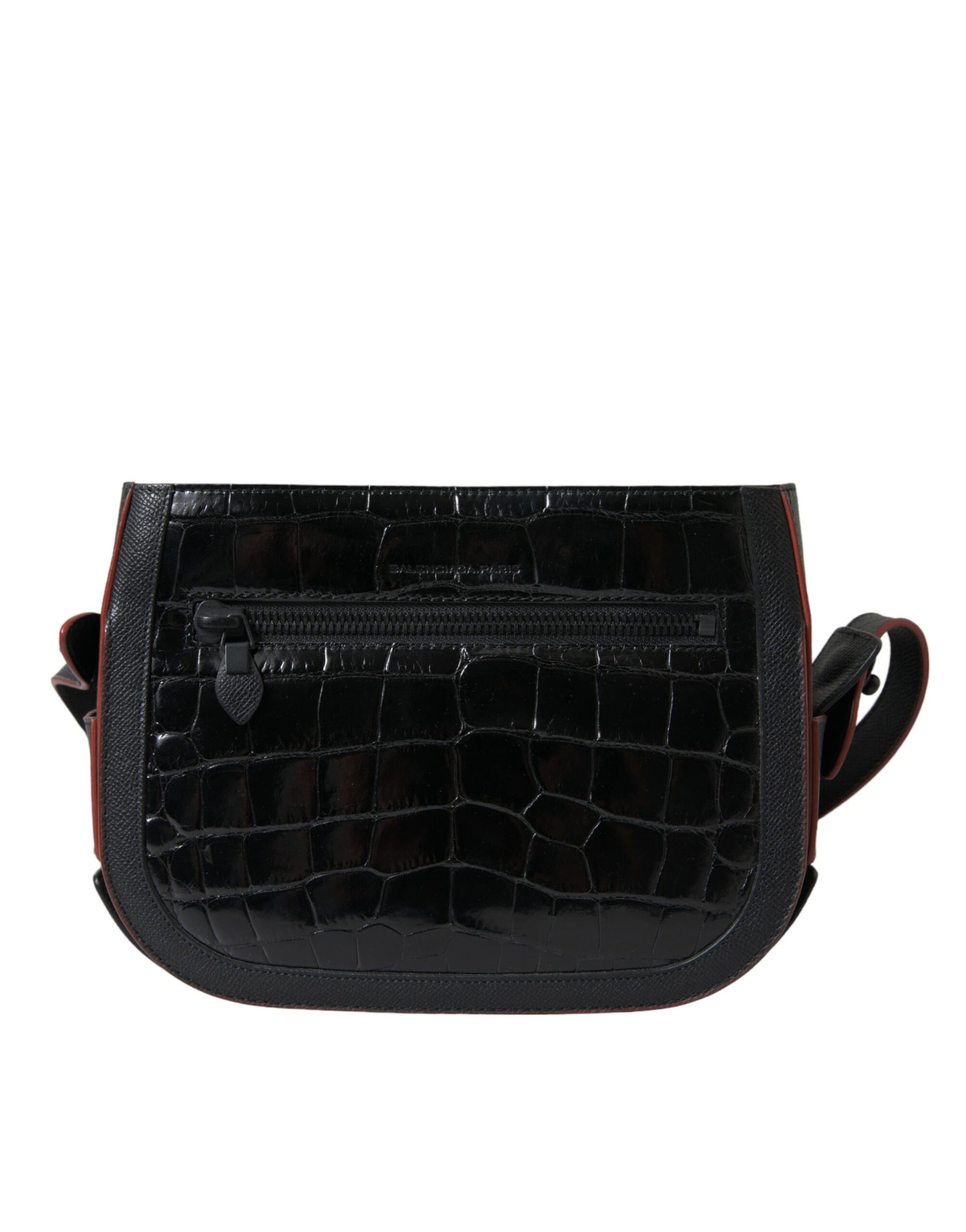 Black Exotic Leather Shoulder Crossbody Camera Bag