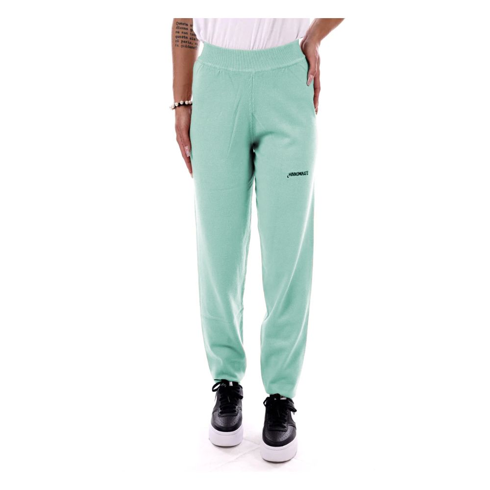 Green Wool Blend Women Pants