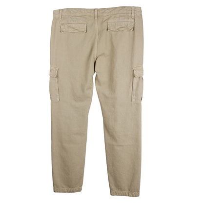Beige Cotton Men Pants