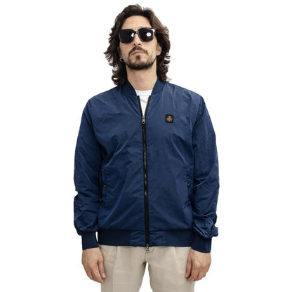 Blue Nylon Men's Bomber Jacket