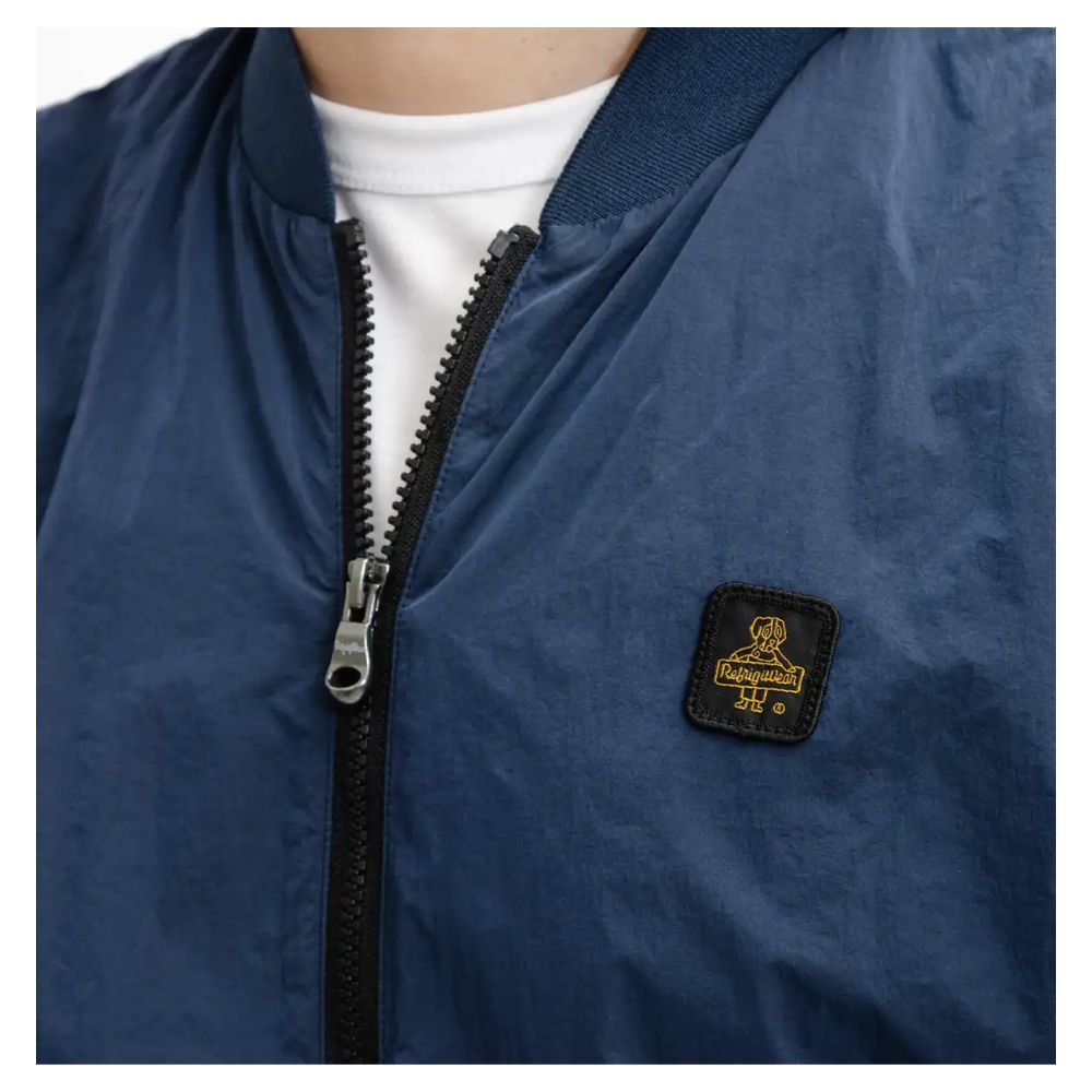 Blue Nylon Men's Bomber Jacket