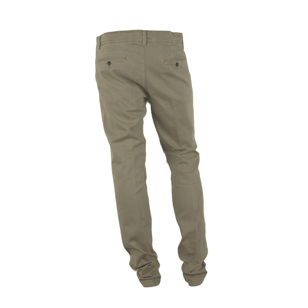 Beige Cotton Men Pant