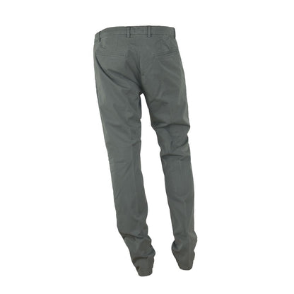 "Gray Cotton Men Trouser with Italian Craftsmanship"