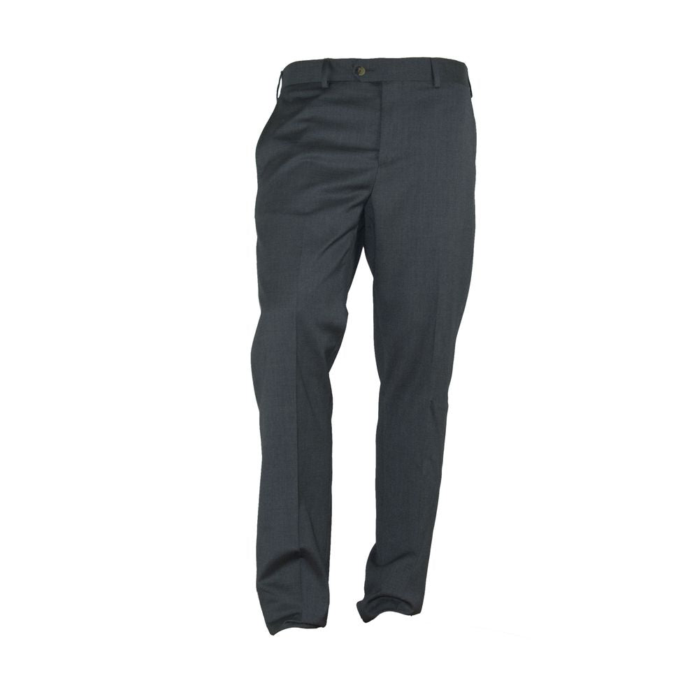 Gray Polyester Men Trousers