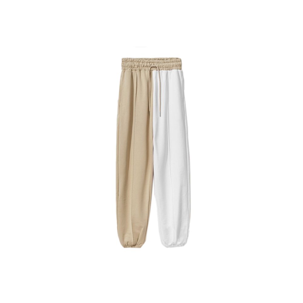Beige Cotton Women Sweatpant
