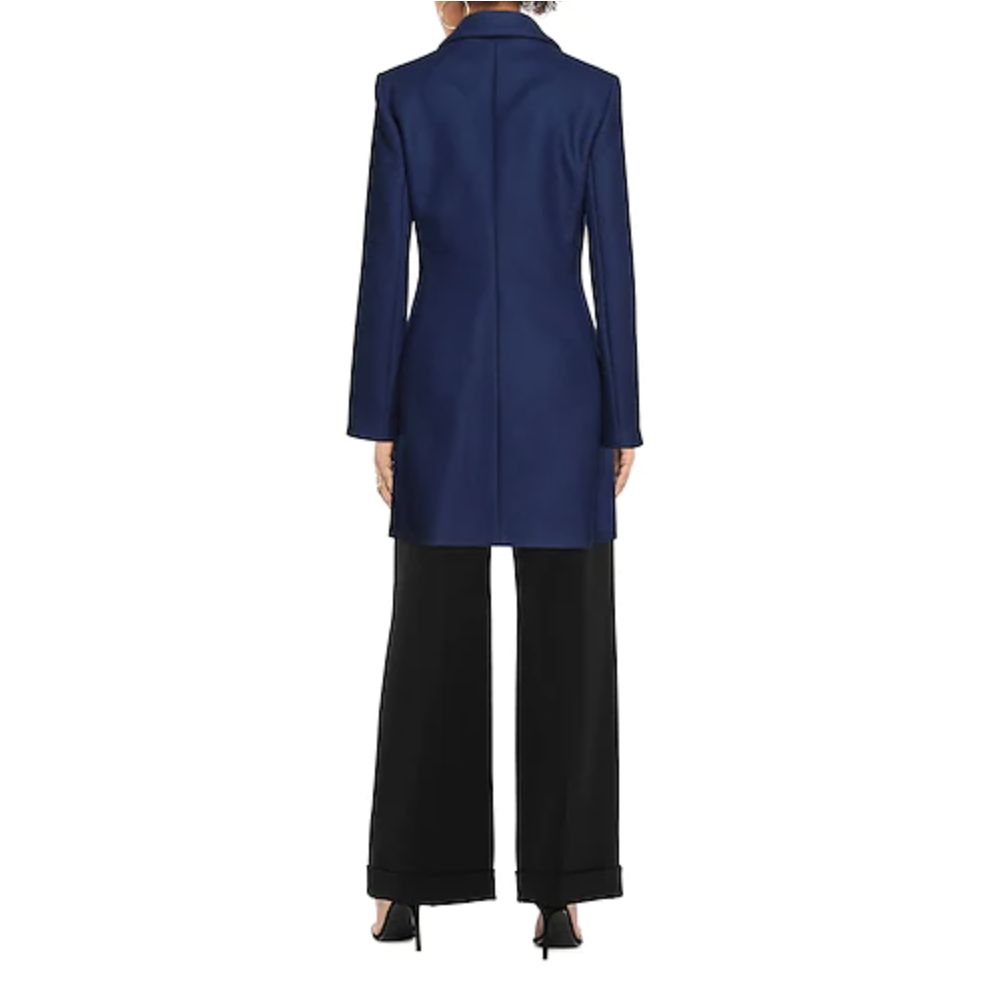 Blue Wool Women Coat