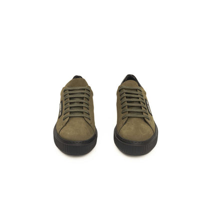 Green Cowhide Men Sneaker