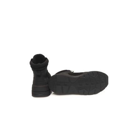 Black Cowhide Men's High Sneaker