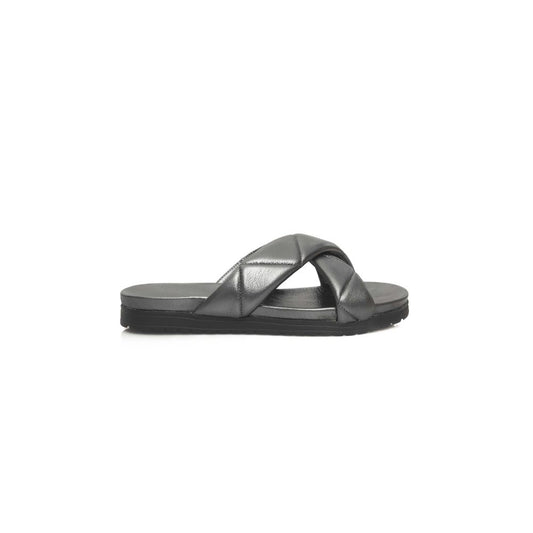 Gray Lambskin Women Sandal
