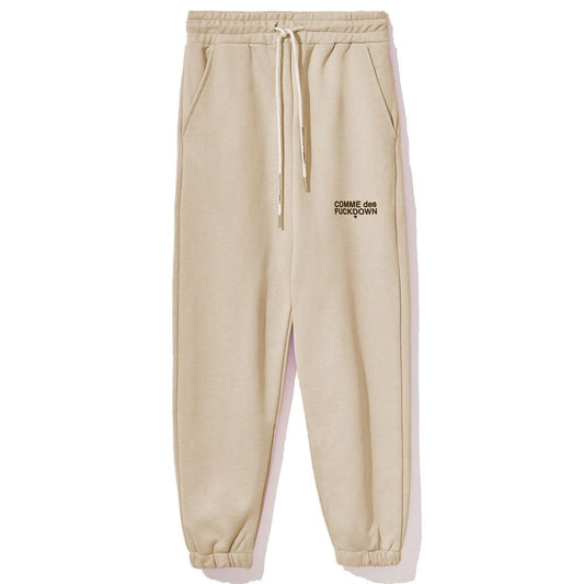 Beige Cotton Women Sweatpant