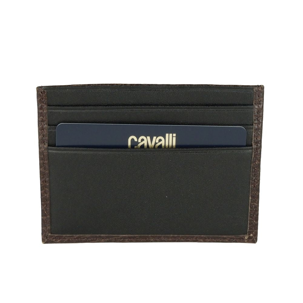 Brown Calfskin Men Card Holder