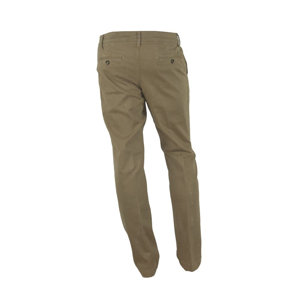 Brown Cotton Men Pant