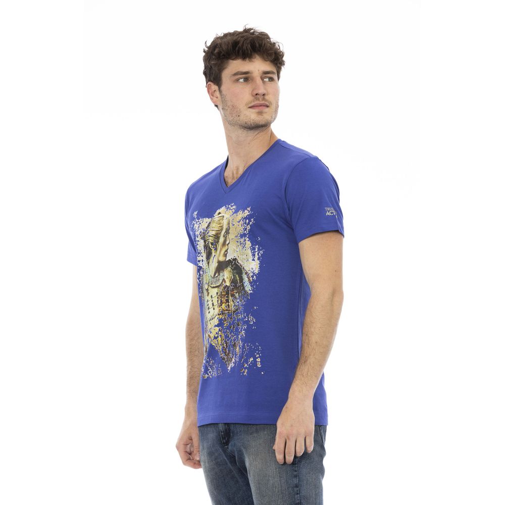 "Blue Cotton Men T-Shirt"