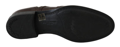 Brown Leather Brogue Derby Dress Shoes