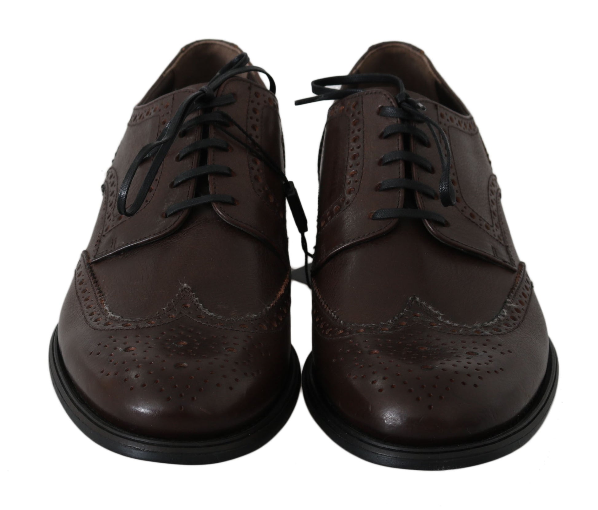 Brown Leather Brogue Derby Dress Shoes
