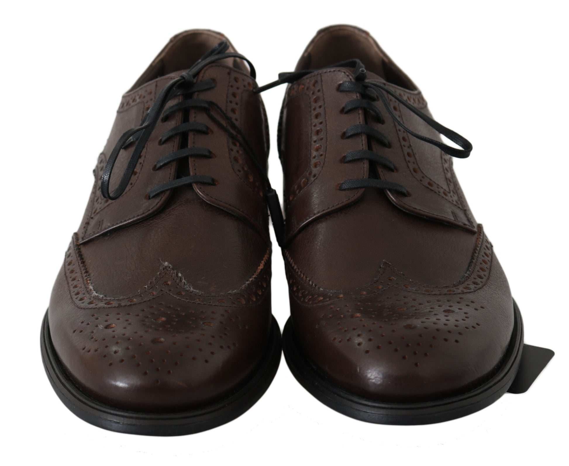 Brown Leather Brogue Derby Dress Shoes