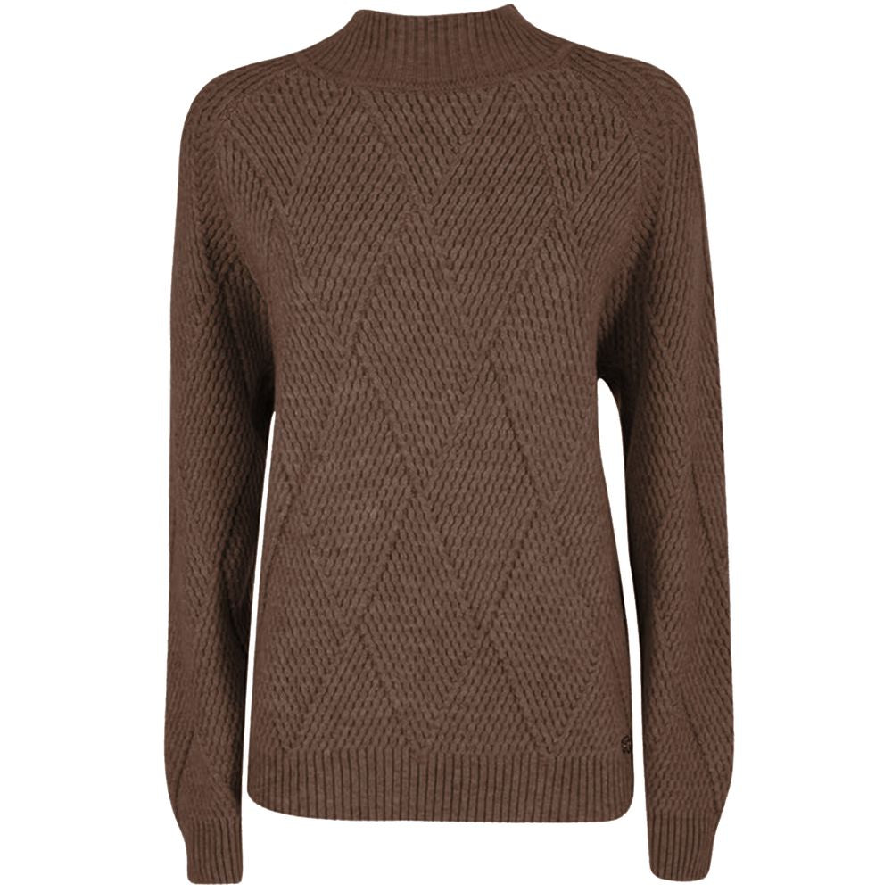 Brown Acrylic Women Sweater