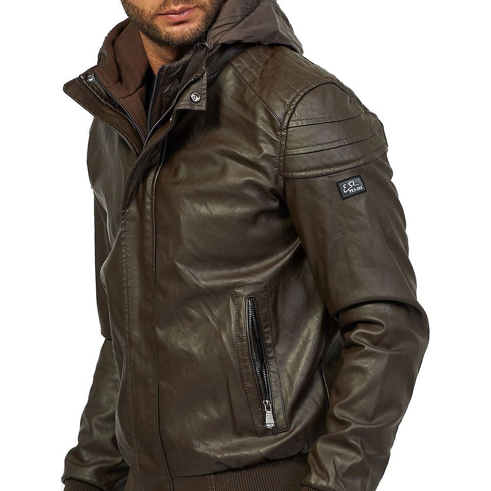 Brown Polyethylene Men's Jacket