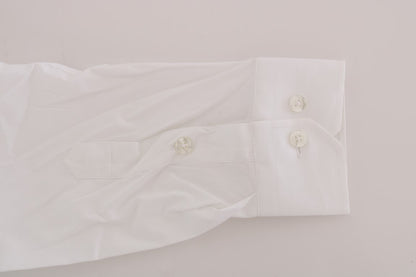 White Cotton Stretch Slim Fit Dress Shirt