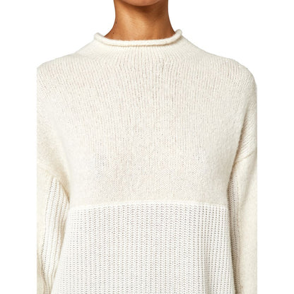 White Recycled Wool Women Sweater
