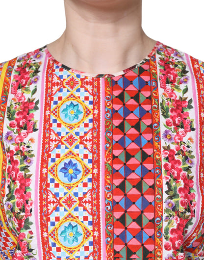 Multicolor Cotton Carretto Floral Tank Top