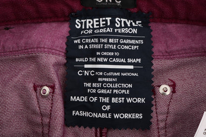 Red Wash Cotton Stretch Denim Jeans