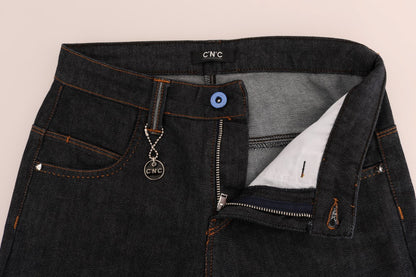 Blue Cotton Stretch Slim Fit Jeans