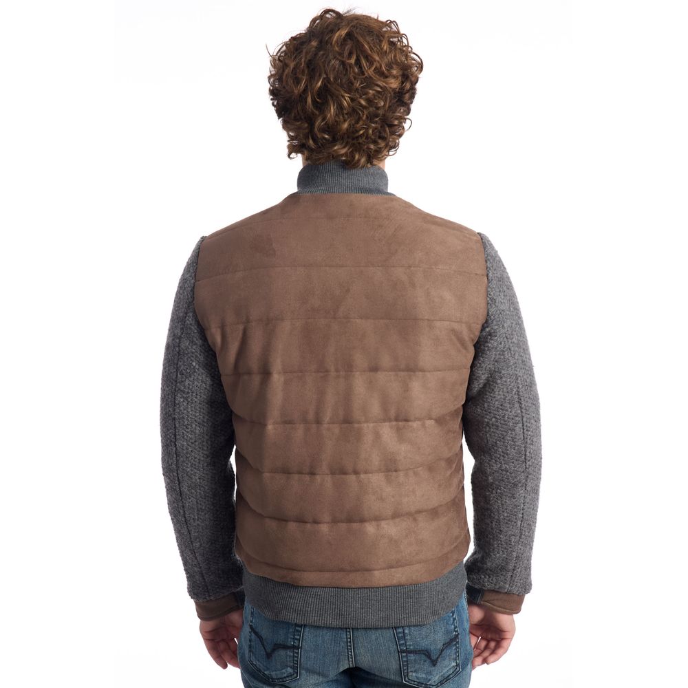 Brown Wool Men's Quilted Jacket