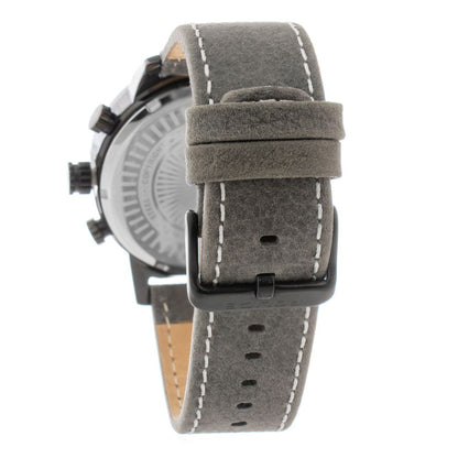 Gray Leather Dress Watch