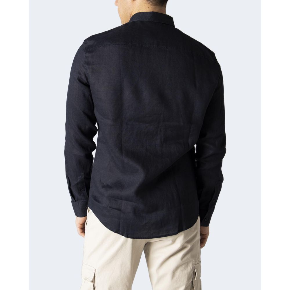Blue Linen Dress Shirt