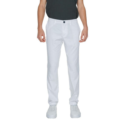 White Cotton Casual Pants