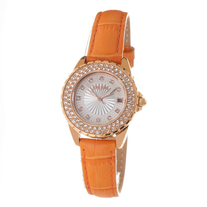 Orange Leather Dress Watch