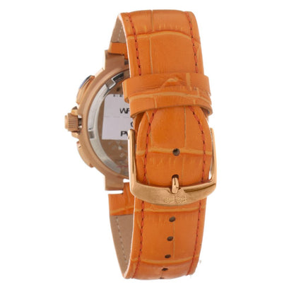 Orange Leather Dress Watch