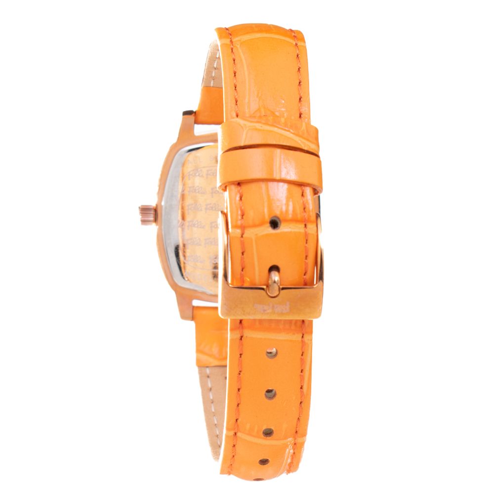Orange Leather Dress Watch