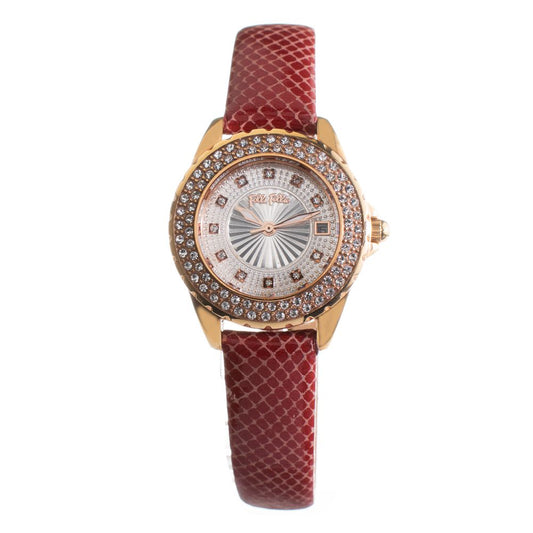 Red Leather Dress Watch