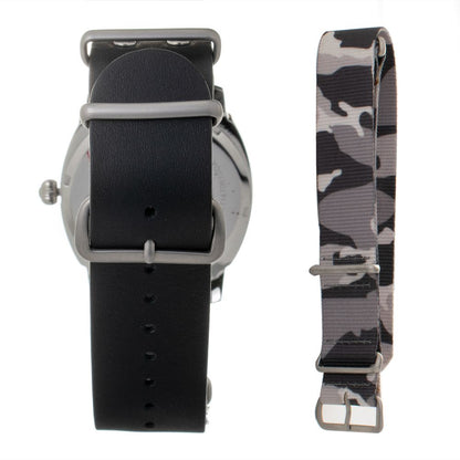 Black Leather Dress Watch