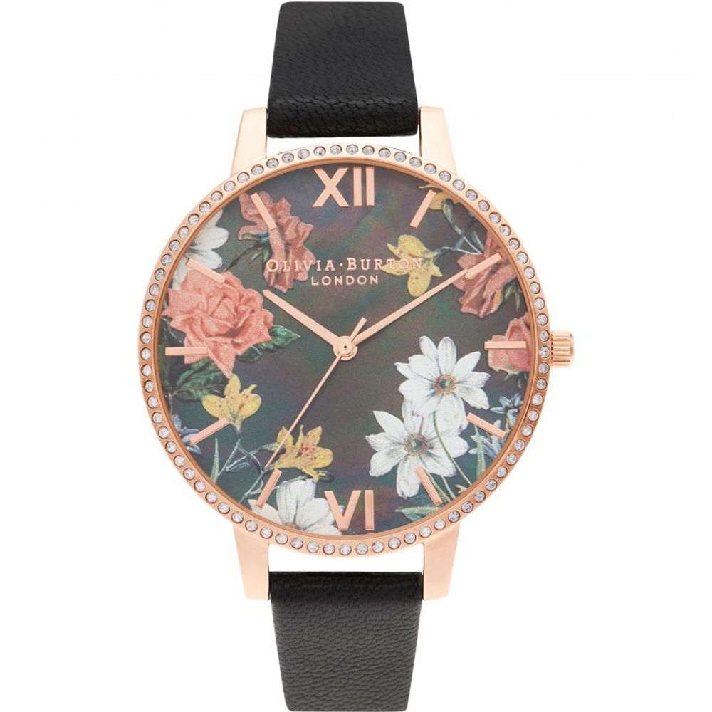 Black Artificial Leather Dress Watch