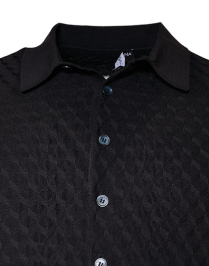 Multicolor Silk Button Down Collared T-shirt